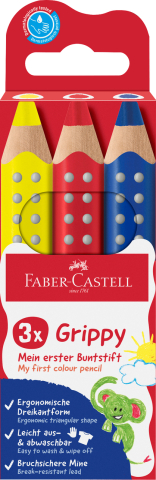 Rechizite Școlare - Creioane colorate xxl 3 culori de baza grippy faber-castell