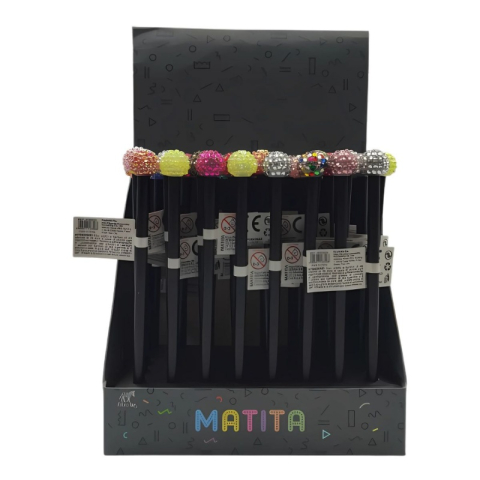 Rechizite Școlare - Creioane grafit Zebra JEB0058, HB, cu figurina glob disco, corp negru