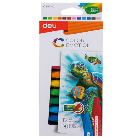 Rechizite Școlare - Creioane ulei pastel 12 culori color emotion deli