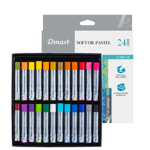 Rechizite Școlare - Creioane ulei pastel profesionale 24 culori dmast by pebeo
