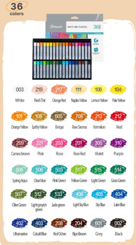 Creioane ulei pastel profesionale 36 culori dmast by pebeo [3]