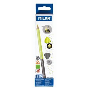 Rechizite Școlare - Creion bicolor grafit/evidentiator milan 07323812 12 buc