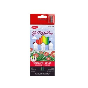Rechizite Școlare - Creion color 12 bicolor bi meta neo daco cc412b 12 buc