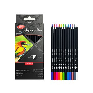 Rechizite Școlare - Creion color 12 black&white daco cc412n