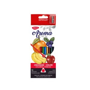 Rechizite Școlare - Creion color 12 parfumat aroma daco cc4012 12 buc