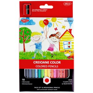 Rechizite Școlare - Creion color 18 culori daco cc318 8 buc
