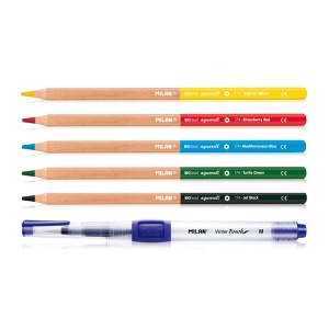 Rechizite Școlare - Creion color 5 acuarela + pensula rezervor milan bwm10401