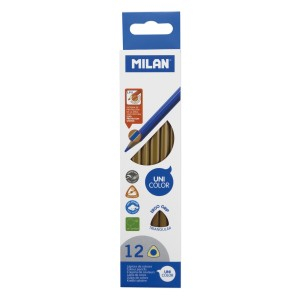 Rechizite Școlare - Creion color unicolor set 12 milan maro 0722317012