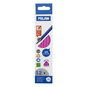 Rechizite Școlare - Creion color unicolor set 12 milan roz 0722313412