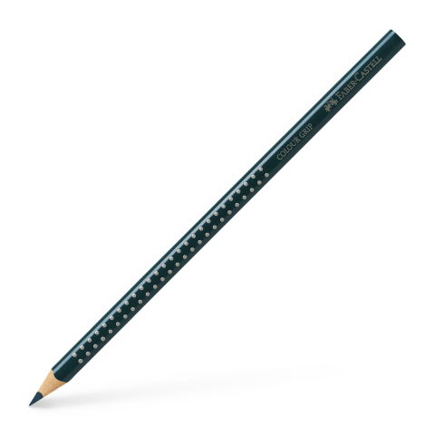 Rechizite Școlare - Creion colorat grip verde cobalt inchis faber-castell