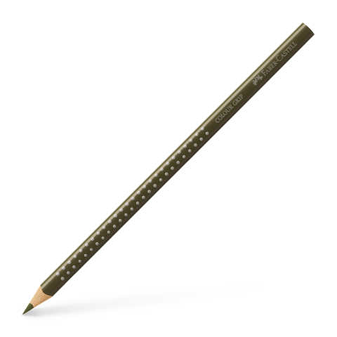 Rechizite Școlare - Creion colorat grip verde oliv galbui faber-castell