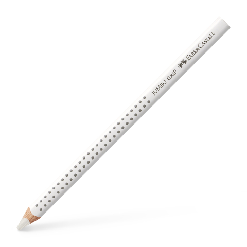Rechizite Școlare - Creion colorat jumbo grip alb faber-castell