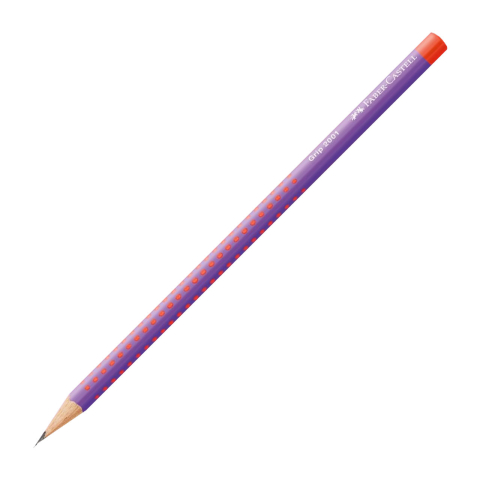 Rechizite Școlare - Creion grafit b grip 2001 flow violet-portocaliu faber-castell