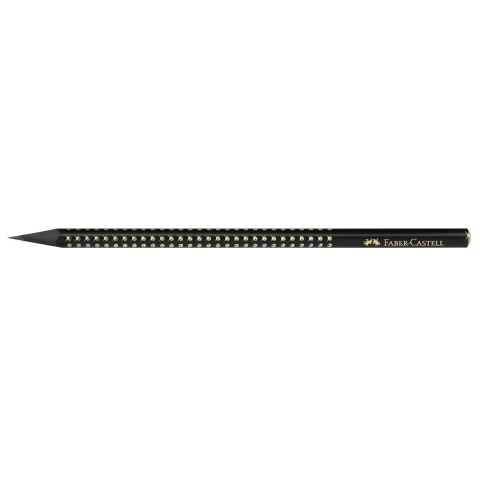 Creion grafit b grip sparkle lemn negru midnight gold faber-castell [1]