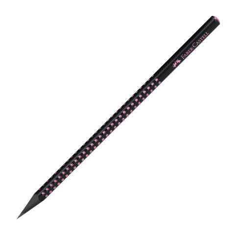 Rechizite Școlare - Creion grafit b grip sparkle lemn negru midnight rose faber-castell