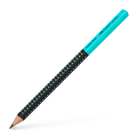 Rechizite Școlare - Creion grafit b jumbo grip two tone negru-turcoaz 2022 faber-castell