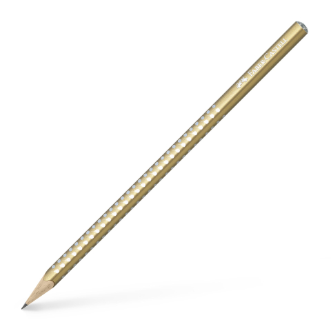 Rechizite Școlare - Creion grafit b sparkle auriu 2019 faber-castell