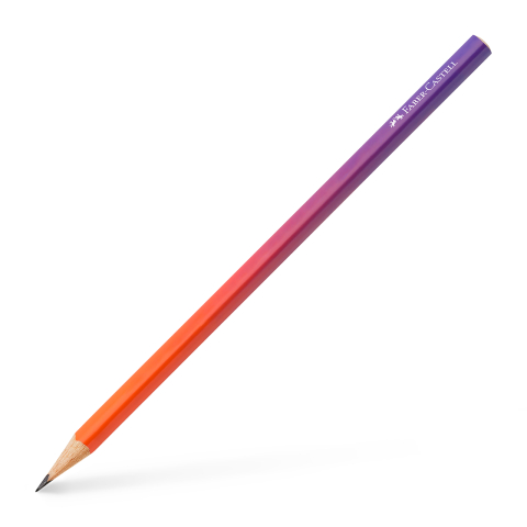 Rechizite Școlare - Creion grafit b triunghiular flow violet-portocaliu faber-castell