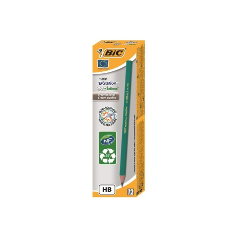 Creion grafit Bic Evolution 650, HB, corp hexagonal verde, fara guma de sters [2]