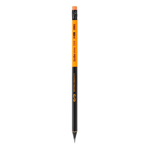 Rechizite Școlare - Creion grafit cu guma lemn negru 2b deli