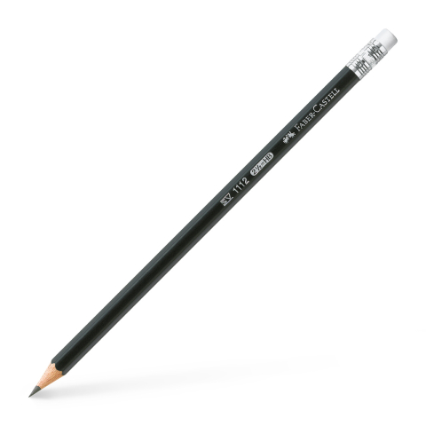 Rechizite Școlare - Creion grafit hb cu guma 1112 faber-castell
