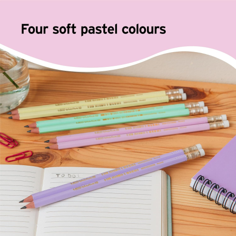 Creion grafit hb cu guma eco evolution pastel 12/cut bic [4]