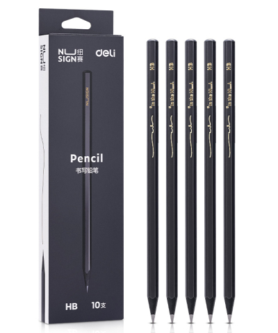 Creion grafit hb lemn negru cutie 10 buc nusign deli [1]