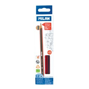 Rechizite Școlare - Creion grafit hb triunghiular cu radiera milan 0712370312 12 buc