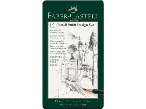 Creioane si Ascutitori - Creion grafit hexagonal Design Castell 9000 Faber-Castell 12 buc/set