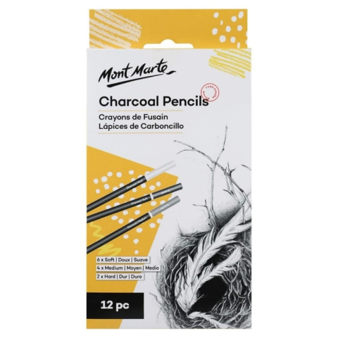 Creioane Grafit, Creioane Mecanice si Ascutitori - Creion grafit Mont Marte MPN0017, 3 tarii diferite, set 12 buc