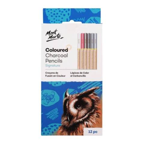 Rechizite Școlare - Creion grafit Mont Marte MPN0042, 6 culori pamantii, set 12 buc