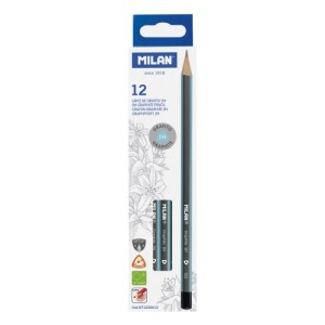 Rechizite Școlare - Creion grafit triunghiular 2h milan 071230012 12 buc