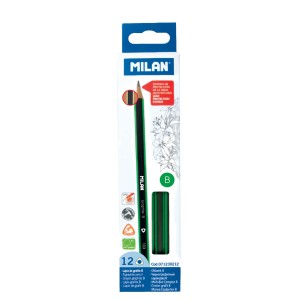 Rechizite Școlare - Creion grafit triunghiular b milan 071230212 12 buc
