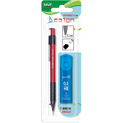 Creioane Grafit, Creioane Mecanice si Ascutitori - Creion mecanic 0.5 mm cu guma in buton + 12 mine HB - blister varsta 6 ani+,8 ani+