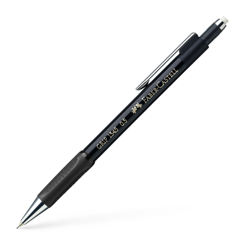 Rechizite Școlare - Creion mecanic 0.5mm negru grip 1345 faber-castell
