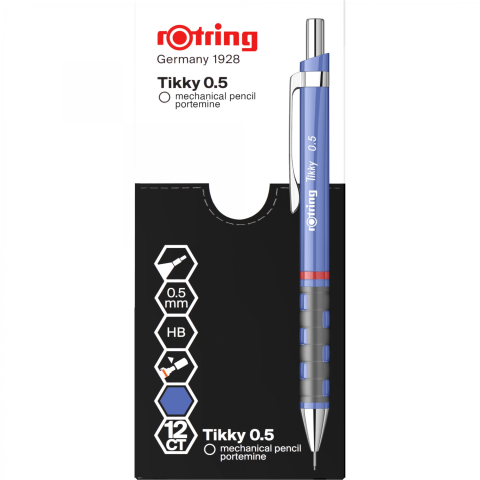 Creion mecanic 0.5mm tikky 3 albastru iris rotring [2]