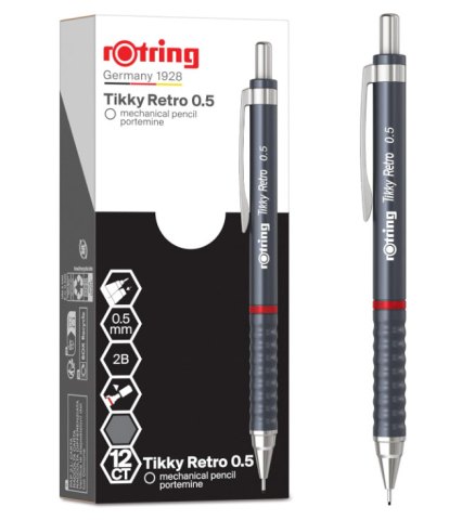 Creion mecanic 0.5mm tikky 3 gri retro rotring [2]