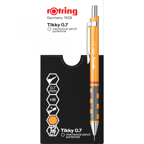 Creion mecanic 0.7mm tikky 3 portocaliu deschis rotring [2]