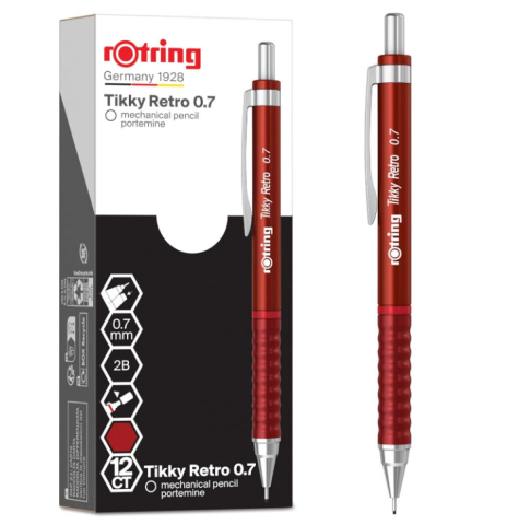 Creion mecanic 0.7mm tikky 3 rosu retro rotring [2]