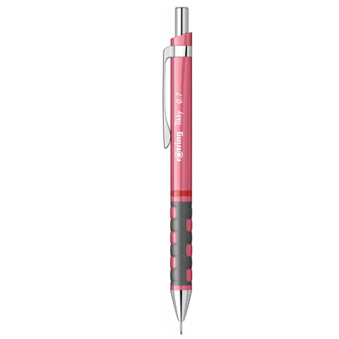 Rechizite Școlare - Creion mecanic 0.7mm tikky 3 roz sidefat rotring