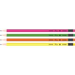 Rechizite Școlare - Creion negru cu radiera fluo ecada 45002 72 buc