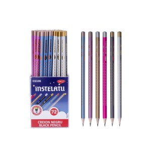 Rechizite Școlare - Creion negru instelatu daco cg106 72 buc