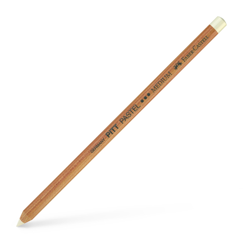 Rechizite Școlare - Creion pastel pitt medium alb faber-castell