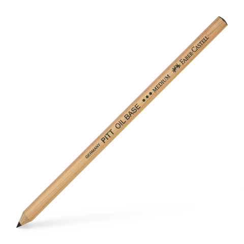 Rechizite Școlare - Creion ulei pastel pitt negru mediu faber-castell