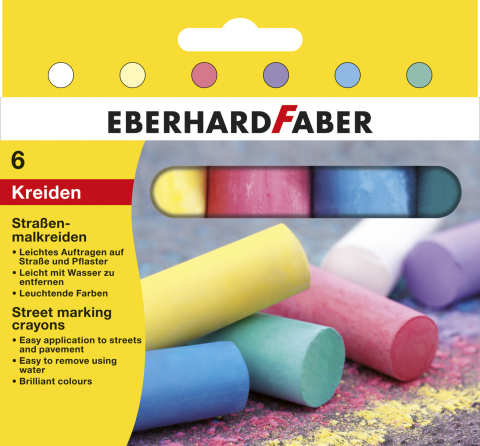 Rechizite Școlare - Creta 6 culori desen asfalt eberhard faber