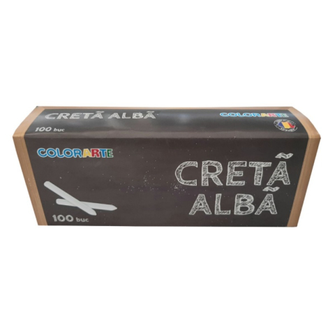 Rechizite Școlare - Creta alba Colorarte, set 100 buc