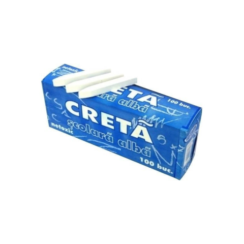 Rechizite Școlare - Creta alba Cretorom, set 100 buc