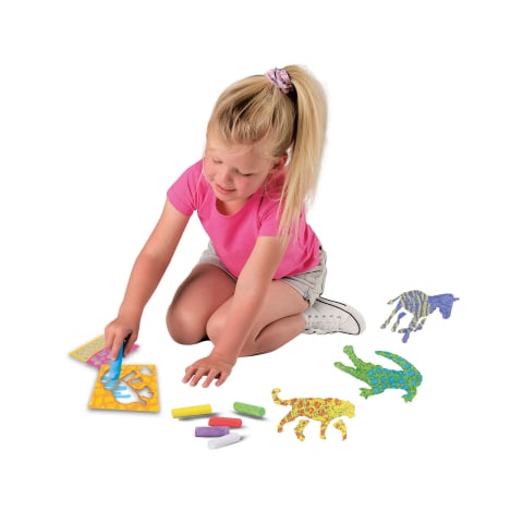Creta colorata pentru copii si sabloane cu animale, copii varsta 3 ani+,6 ani+,8 ani+ [4]