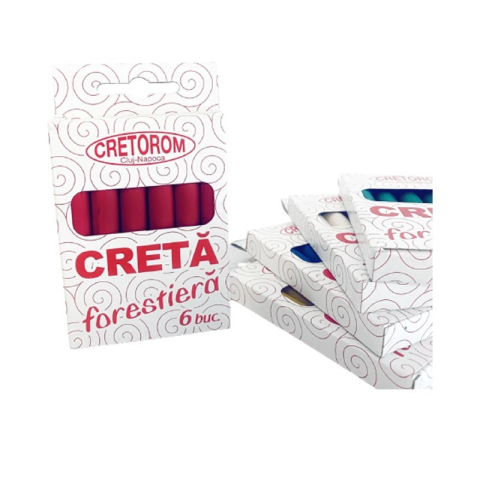 Rechizite Școlare - Creta forestiera Cretorom, alb, cutie 6 buc
