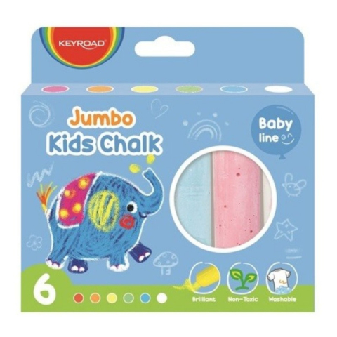 Art & Craft si Artizanat - Creta Keyroad Baby line, pentru asfalt, culori pastel, cutie 6 buc, KR972325